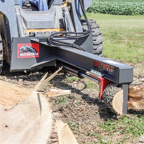 skid steer log splitter and cutter|skid steer mounted log splitter.